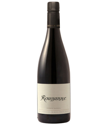 Wine bottle labeled 'Roussanne' on a white background