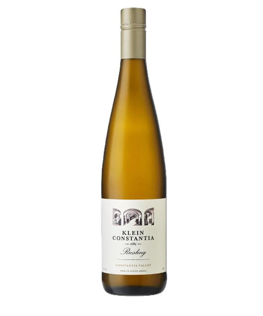 Wine bottle with 'Klein Constantia' label on a white background