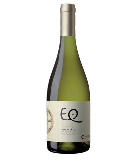 Bottle of Matetic EQ Chardonnay with cream label.
