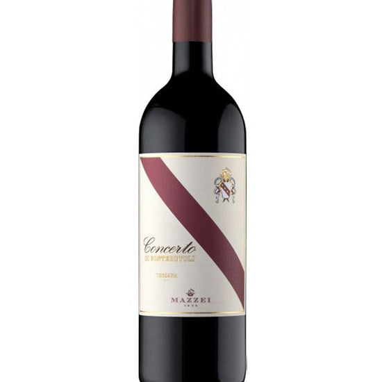 Wine bottle with a label on a white background