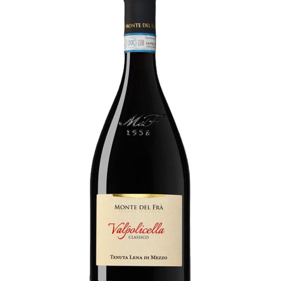 Wine bottle with label on a white background