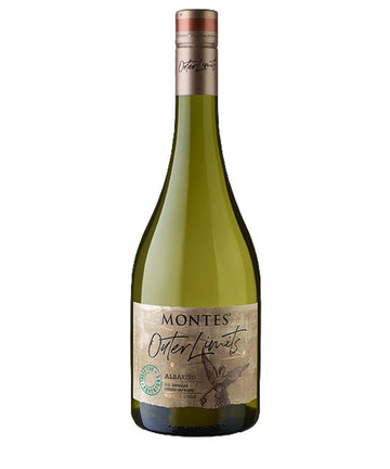 Wine bottle with Montes label on a white background
