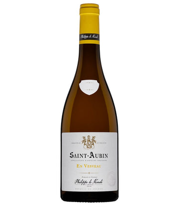 Wine bottle with yellow cap and white label on a white background