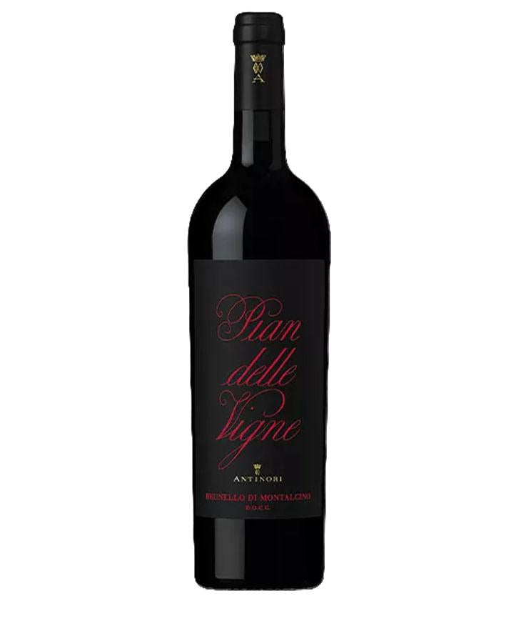 Wine bottle with a black label on a white background
