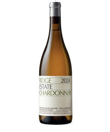 Bottle of Ridge Estate Chardonnay 2024 on a white background