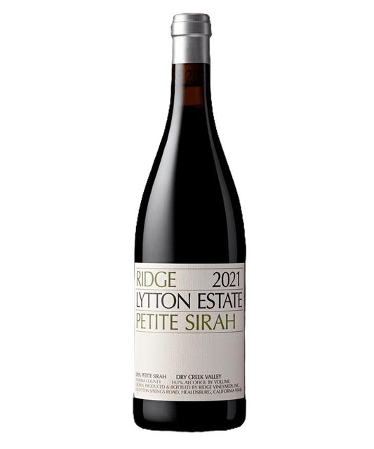 Ridge Lytton Estate Petite Sirah 2021 red wine bottle from Sonoma County, Dry Creek Valley