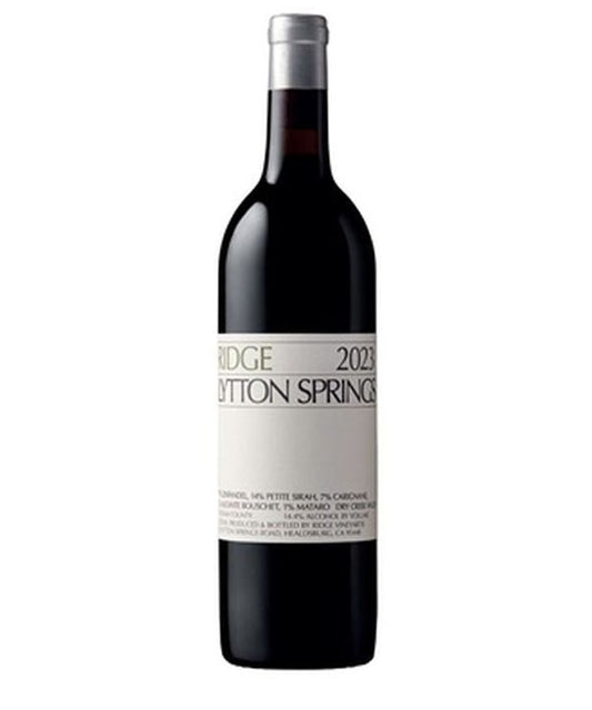 Ridge Lytton Springs 2023 Zinfandel-based red wine blend bottle from Sonoma County