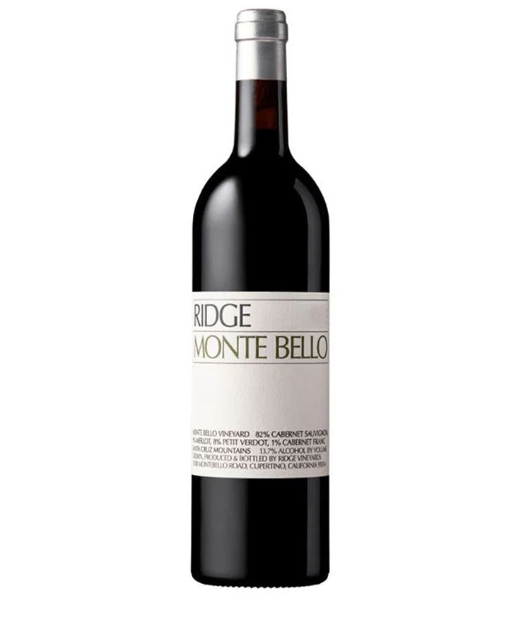 Ridge Monte Bello 2017 premium red wine bottle with Cabernet Sauvignon from Monte Bello Vineyard