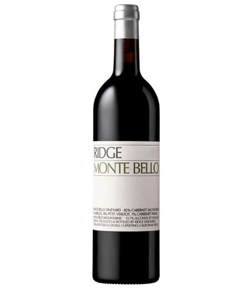 Ridge Monte Bello 2017 premium red wine bottle with Cabernet Sauvignon from Monte Bello Vineyard