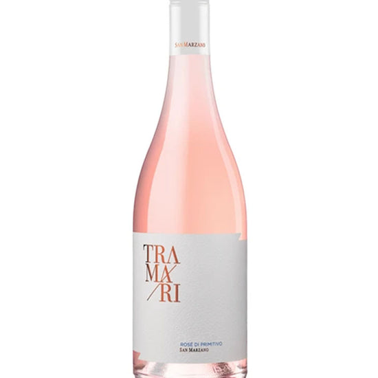 San Marzano Tramari Primitivo Rosé 2024 wine bottle with white and pink label