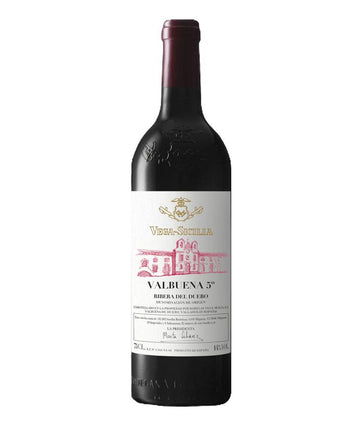 Bottle of Vega Sicilia Valbuena 5º 2020 Ribera del Duero red wine – elegant Spanish wine aged five years by Vega Sicilia.